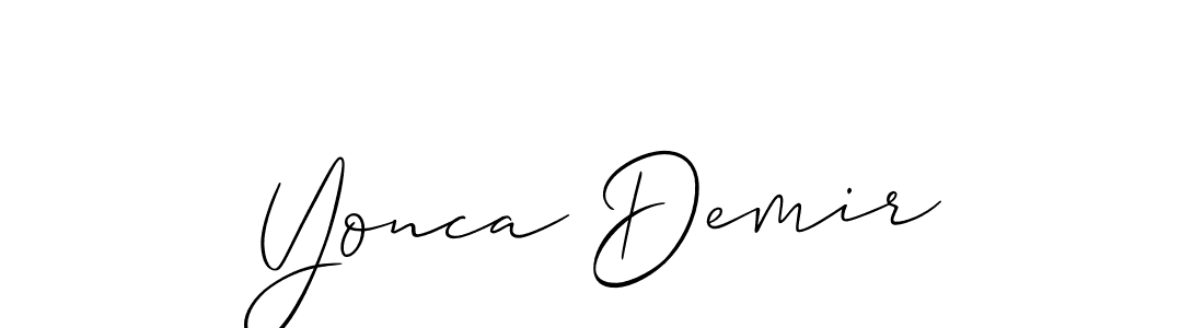 if you are searching for the best signature style for your name Yonca Demir. so please give up your signature search. here we have designed multiple signature styles  using Allison_Script. Yonca Demir signature style 2 images and pictures png