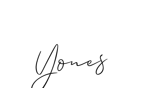 How to make Yones signature? Allison_Script is a professional autograph style. Create handwritten signature for Yones name. Yones signature style 2 images and pictures png