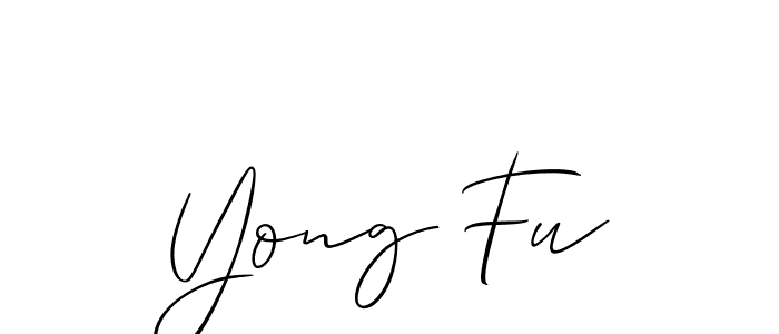The best way (Allison_Script) to make a short signature is to pick only two or three words in your name. The name Yong Fu include a total of six letters. For converting this name. Yong Fu signature style 2 images and pictures png