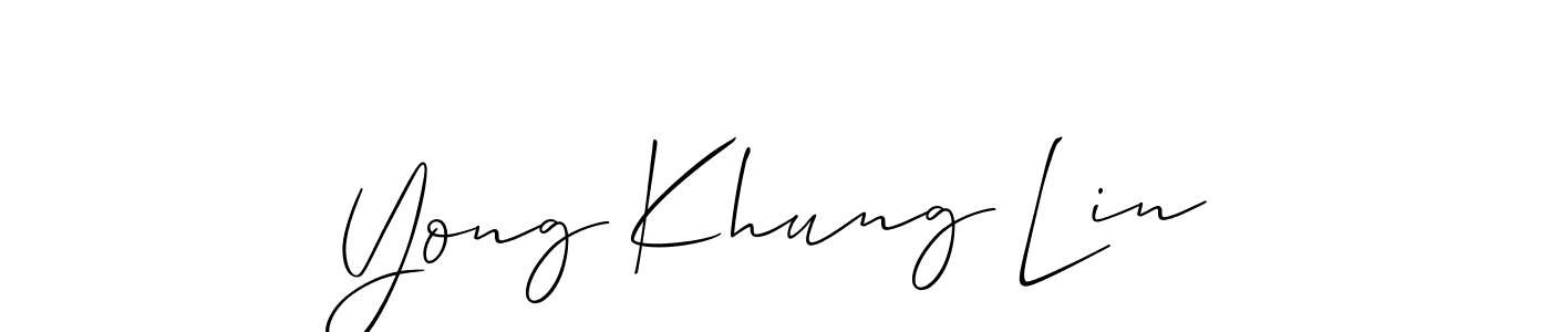This is the best signature style for the Yong Khung Lin name. Also you like these signature font (Allison_Script). Mix name signature. Yong Khung Lin signature style 2 images and pictures png