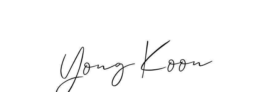 Use a signature maker to create a handwritten signature online. With this signature software, you can design (Allison_Script) your own signature for name Yong Koon. Yong Koon signature style 2 images and pictures png