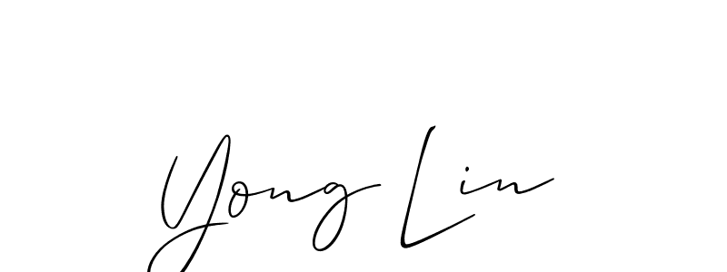 Use a signature maker to create a handwritten signature online. With this signature software, you can design (Allison_Script) your own signature for name Yong Lin. Yong Lin signature style 2 images and pictures png