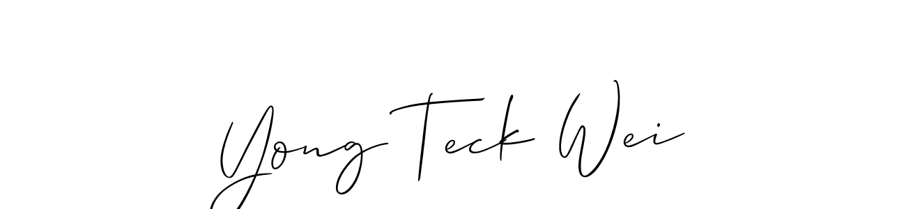 This is the best signature style for the Yong Teck Wei name. Also you like these signature font (Allison_Script). Mix name signature. Yong Teck Wei signature style 2 images and pictures png