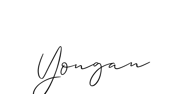 Similarly Allison_Script is the best handwritten signature design. Signature creator online .You can use it as an online autograph creator for name Yongan. Yongan signature style 2 images and pictures png