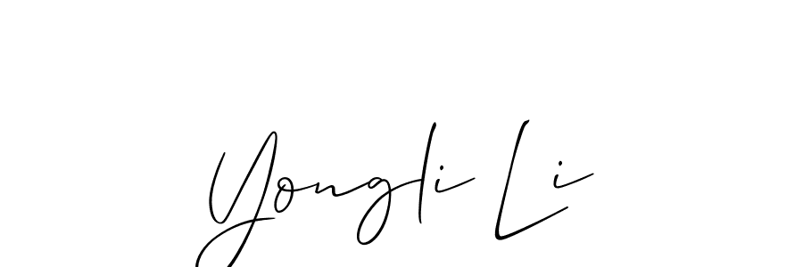 Yongli Li stylish signature style. Best Handwritten Sign (Allison_Script) for my name. Handwritten Signature Collection Ideas for my name Yongli Li. Yongli Li signature style 2 images and pictures png