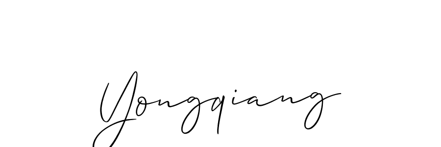 if you are searching for the best signature style for your name Yongqiang. so please give up your signature search. here we have designed multiple signature styles  using Allison_Script. Yongqiang signature style 2 images and pictures png