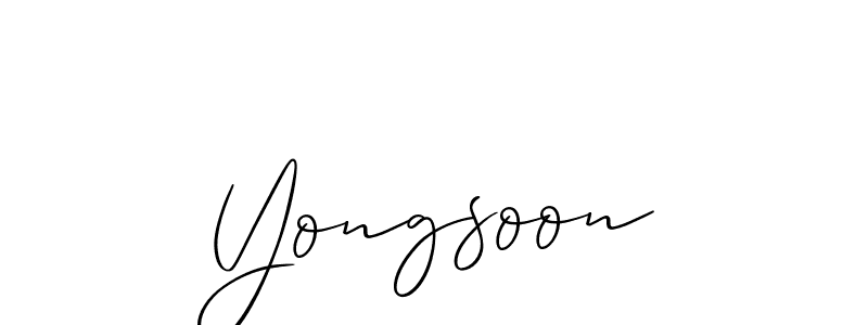 Similarly Allison_Script is the best handwritten signature design. Signature creator online .You can use it as an online autograph creator for name Yongsoon. Yongsoon signature style 2 images and pictures png