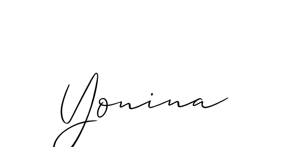 Allison_Script is a professional signature style that is perfect for those who want to add a touch of class to their signature. It is also a great choice for those who want to make their signature more unique. Get Yonina name to fancy signature for free. Yonina signature style 2 images and pictures png