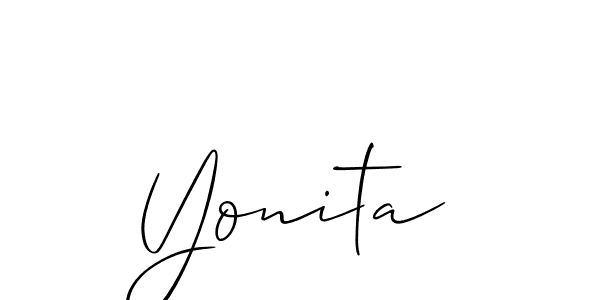 Use a signature maker to create a handwritten signature online. With this signature software, you can design (Allison_Script) your own signature for name Yonita. Yonita signature style 2 images and pictures png