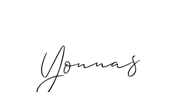 Design your own signature with our free online signature maker. With this signature software, you can create a handwritten (Allison_Script) signature for name Yonnas. Yonnas signature style 2 images and pictures png