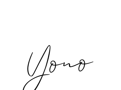 Allison_Script is a professional signature style that is perfect for those who want to add a touch of class to their signature. It is also a great choice for those who want to make their signature more unique. Get Yono name to fancy signature for free. Yono signature style 2 images and pictures png