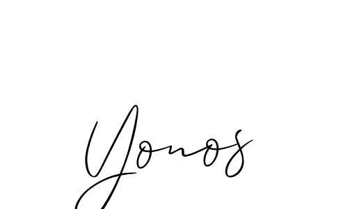 if you are searching for the best signature style for your name Yonos. so please give up your signature search. here we have designed multiple signature styles  using Allison_Script. Yonos signature style 2 images and pictures png