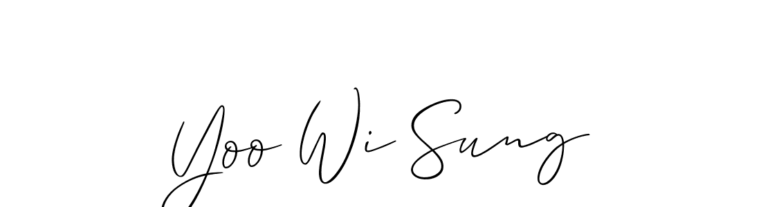 Also You can easily find your signature by using the search form. We will create Yoo Wi Sung name handwritten signature images for you free of cost using Allison_Script sign style. Yoo Wi Sung signature style 2 images and pictures png
