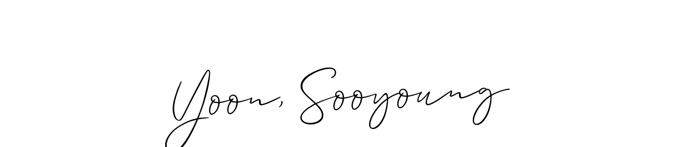 Make a beautiful signature design for name Yoon, Sooyoung. With this signature (Allison_Script) style, you can create a handwritten signature for free. Yoon, Sooyoung signature style 2 images and pictures png