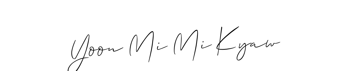 Use a signature maker to create a handwritten signature online. With this signature software, you can design (Allison_Script) your own signature for name Yoon Mi Mi Kyaw. Yoon Mi Mi Kyaw signature style 2 images and pictures png