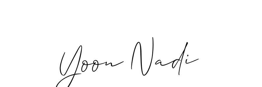 Yoon Nadi stylish signature style. Best Handwritten Sign (Allison_Script) for my name. Handwritten Signature Collection Ideas for my name Yoon Nadi. Yoon Nadi signature style 2 images and pictures png