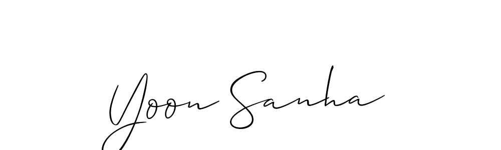 You should practise on your own different ways (Allison_Script) to write your name (Yoon Sanha) in signature. don't let someone else do it for you. Yoon Sanha signature style 2 images and pictures png