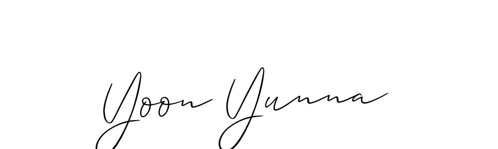 Make a beautiful signature design for name Yoon Yunna. With this signature (Allison_Script) style, you can create a handwritten signature for free. Yoon Yunna signature style 2 images and pictures png