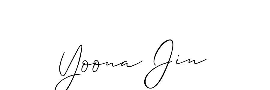 You should practise on your own different ways (Allison_Script) to write your name (Yoona Jin) in signature. don't let someone else do it for you. Yoona Jin signature style 2 images and pictures png