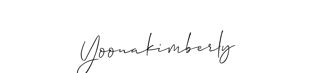 Use a signature maker to create a handwritten signature online. With this signature software, you can design (Allison_Script) your own signature for name Yoonakimberly. Yoonakimberly signature style 2 images and pictures png