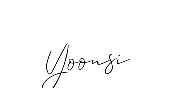 Also You can easily find your signature by using the search form. We will create Yoonsi name handwritten signature images for you free of cost using Allison_Script sign style. Yoonsi signature style 2 images and pictures png