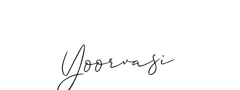Design your own signature with our free online signature maker. With this signature software, you can create a handwritten (Allison_Script) signature for name Yoorvasi. Yoorvasi signature style 2 images and pictures png