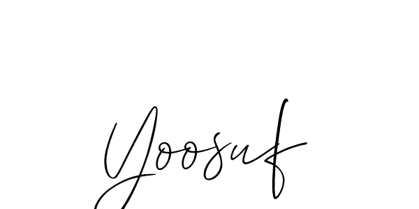 if you are searching for the best signature style for your name Yoosuf. so please give up your signature search. here we have designed multiple signature styles  using Allison_Script. Yoosuf signature style 2 images and pictures png