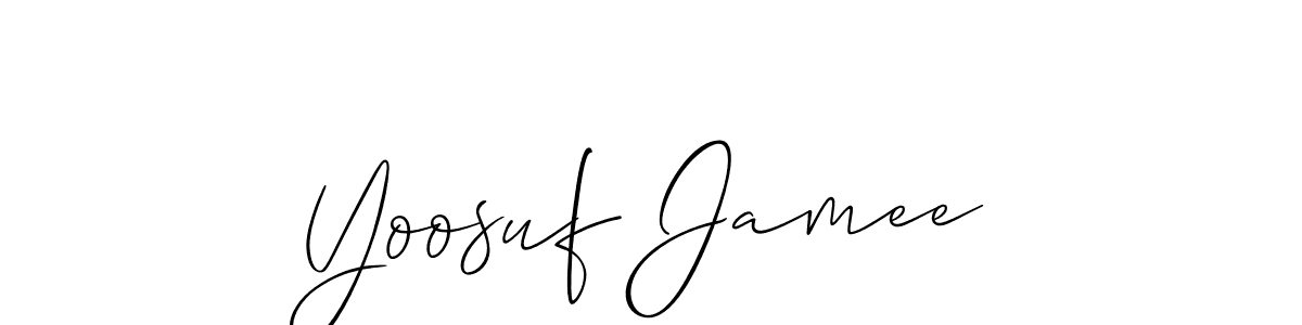 Yoosuf Jamee stylish signature style. Best Handwritten Sign (Allison_Script) for my name. Handwritten Signature Collection Ideas for my name Yoosuf Jamee. Yoosuf Jamee signature style 2 images and pictures png