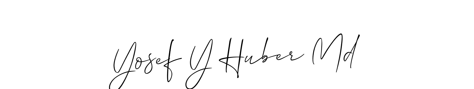 Allison_Script is a professional signature style that is perfect for those who want to add a touch of class to their signature. It is also a great choice for those who want to make their signature more unique. Get Yosef Y Huber Md name to fancy signature for free. Yosef Y Huber Md signature style 2 images and pictures png