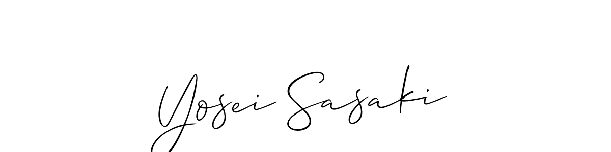 It looks lik you need a new signature style for name Yosei Sasaki. Design unique handwritten (Allison_Script) signature with our free signature maker in just a few clicks. Yosei Sasaki signature style 2 images and pictures png