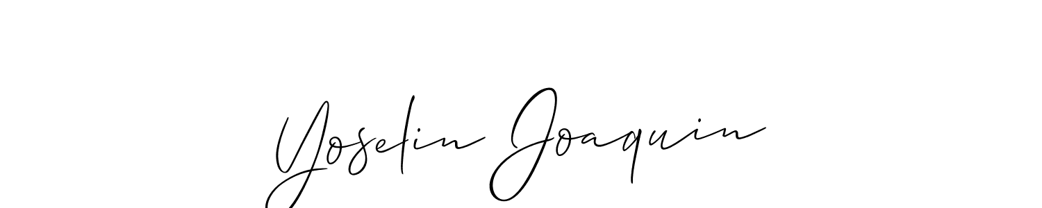 Make a short Yoselin Joaquin signature style. Manage your documents anywhere anytime using Allison_Script. Create and add eSignatures, submit forms, share and send files easily. Yoselin Joaquin signature style 2 images and pictures png