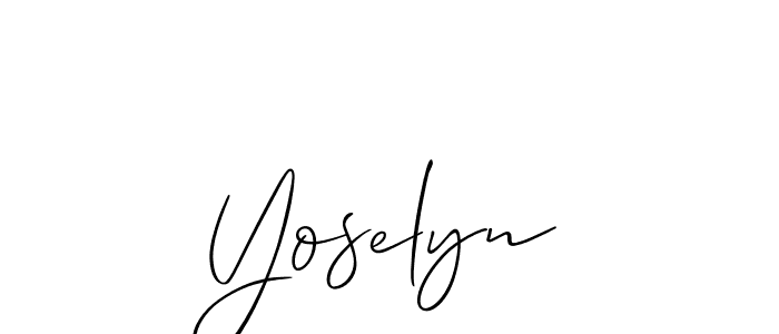 Make a beautiful signature design for name Yoselyn. With this signature (Allison_Script) style, you can create a handwritten signature for free. Yoselyn signature style 2 images and pictures png