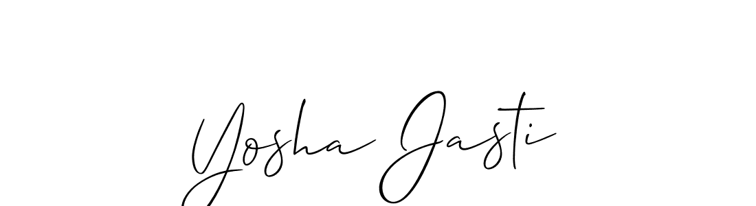 How to make Yosha Jasti signature? Allison_Script is a professional autograph style. Create handwritten signature for Yosha Jasti name. Yosha Jasti signature style 2 images and pictures png