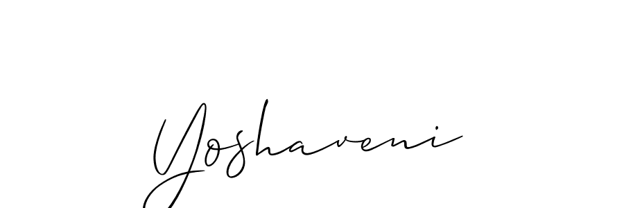 Create a beautiful signature design for name Yoshaveni. With this signature (Allison_Script) fonts, you can make a handwritten signature for free. Yoshaveni signature style 2 images and pictures png