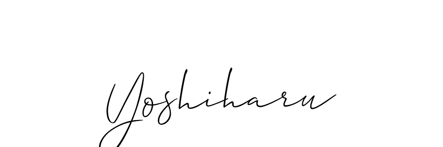 How to make Yoshiharu signature? Allison_Script is a professional autograph style. Create handwritten signature for Yoshiharu name. Yoshiharu signature style 2 images and pictures png
