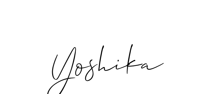 How to Draw Yoshika signature style? Allison_Script is a latest design signature styles for name Yoshika. Yoshika signature style 2 images and pictures png