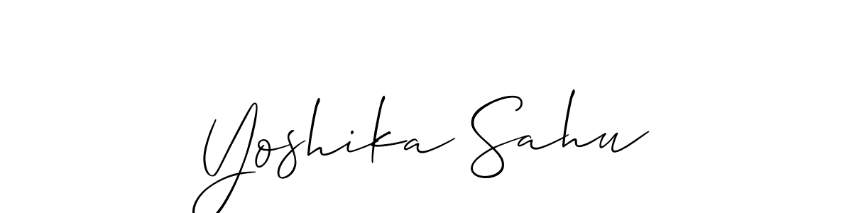 You should practise on your own different ways (Allison_Script) to write your name (Yoshika Sahu) in signature. don't let someone else do it for you. Yoshika Sahu signature style 2 images and pictures png