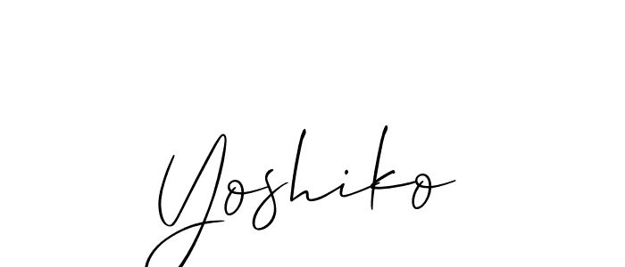 Allison_Script is a professional signature style that is perfect for those who want to add a touch of class to their signature. It is also a great choice for those who want to make their signature more unique. Get Yoshiko name to fancy signature for free. Yoshiko signature style 2 images and pictures png