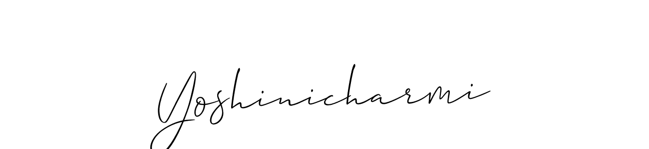 It looks lik you need a new signature style for name Yoshinicharmi. Design unique handwritten (Allison_Script) signature with our free signature maker in just a few clicks. Yoshinicharmi signature style 2 images and pictures png