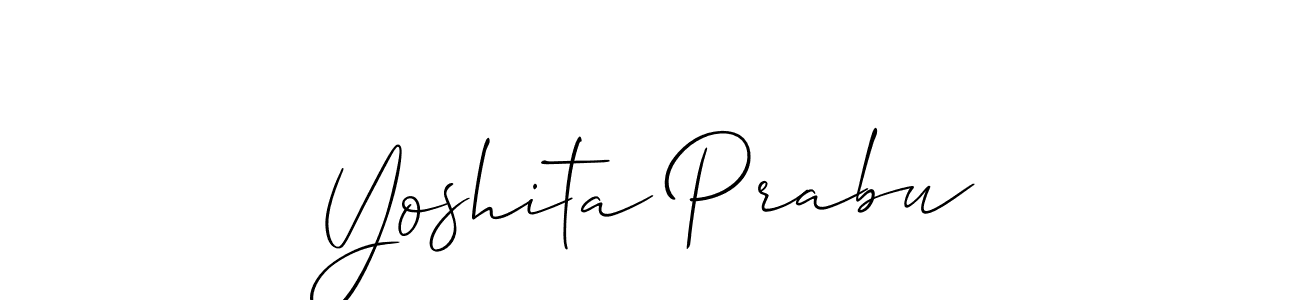 Similarly Allison_Script is the best handwritten signature design. Signature creator online .You can use it as an online autograph creator for name Yoshita Prabu. Yoshita Prabu signature style 2 images and pictures png