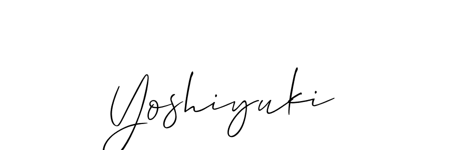 Design your own signature with our free online signature maker. With this signature software, you can create a handwritten (Allison_Script) signature for name Yoshiyuki. Yoshiyuki signature style 2 images and pictures png