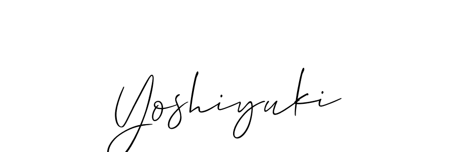 How to make Yoshiyuki signature? Allison_Script is a professional autograph style. Create handwritten signature for Yoshiyuki name. Yoshiyuki signature style 2 images and pictures png
