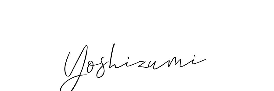 Use a signature maker to create a handwritten signature online. With this signature software, you can design (Allison_Script) your own signature for name Yoshizumi. Yoshizumi signature style 2 images and pictures png