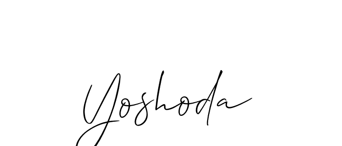 Use a signature maker to create a handwritten signature online. With this signature software, you can design (Allison_Script) your own signature for name Yoshoda. Yoshoda signature style 2 images and pictures png