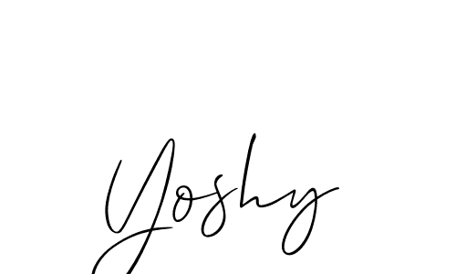 How to make Yoshy signature? Allison_Script is a professional autograph style. Create handwritten signature for Yoshy name. Yoshy signature style 2 images and pictures png