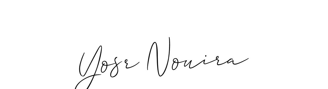 See photos of Yosr Nouira official signature by Spectra . Check more albums & portfolios. Read reviews & check more about Allison_Script font. Yosr Nouira signature style 2 images and pictures png