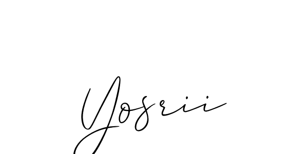 The best way (Allison_Script) to make a short signature is to pick only two or three words in your name. The name Yosrii include a total of six letters. For converting this name. Yosrii signature style 2 images and pictures png