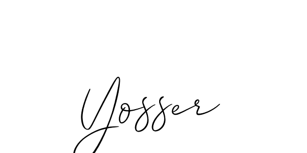 Make a beautiful signature design for name Yosser. With this signature (Allison_Script) style, you can create a handwritten signature for free. Yosser signature style 2 images and pictures png