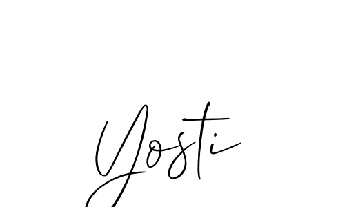 Make a beautiful signature design for name Yosti. With this signature (Allison_Script) style, you can create a handwritten signature for free. Yosti signature style 2 images and pictures png