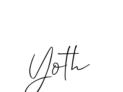 Make a beautiful signature design for name Yoth. With this signature (Allison_Script) style, you can create a handwritten signature for free. Yoth signature style 2 images and pictures png